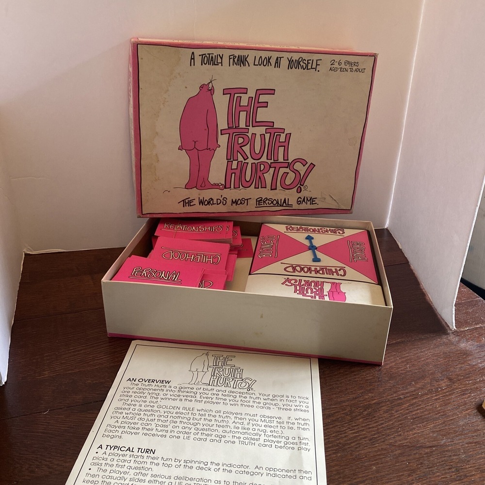 Vintage 1987 "The Truth Hurts" Board Game. Complete- Venture Games